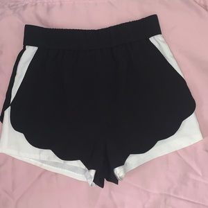 Black and white dressy shorts
